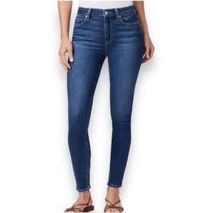 NWT Paige Hoxton High Rise Ankle Skinny Jeans Inky, Size 28 1767765-193